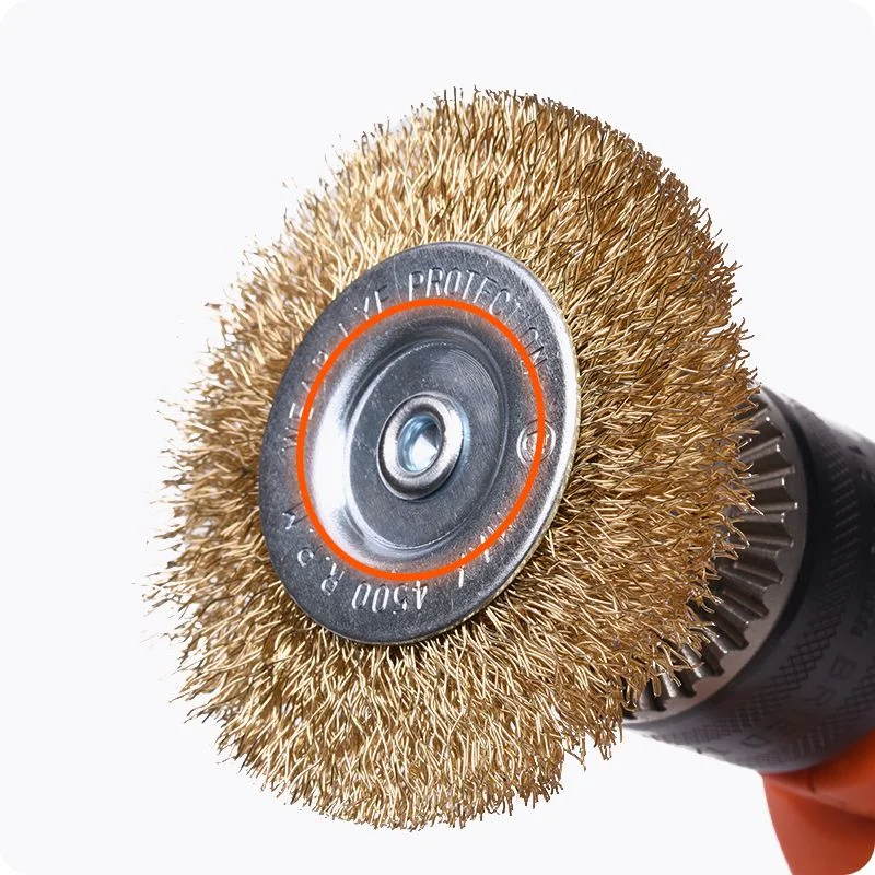 CEPILLO CIRCULAR ONDULADO CON VASTAGO — CEPILLO DE ALAMBRE CIRCULAR CON VASTAGO 50mm (2") - HARDEN