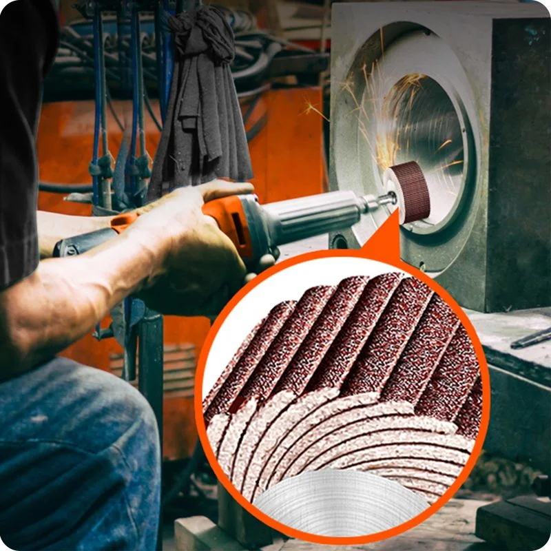 RUEDA FLAP (1.000) HOJAS CON VASTAGO — RUEDA FLAP (1.000 HOJAS) C/ VASTAGO (1/4) 25mm x 25mm 40# - HARDEN