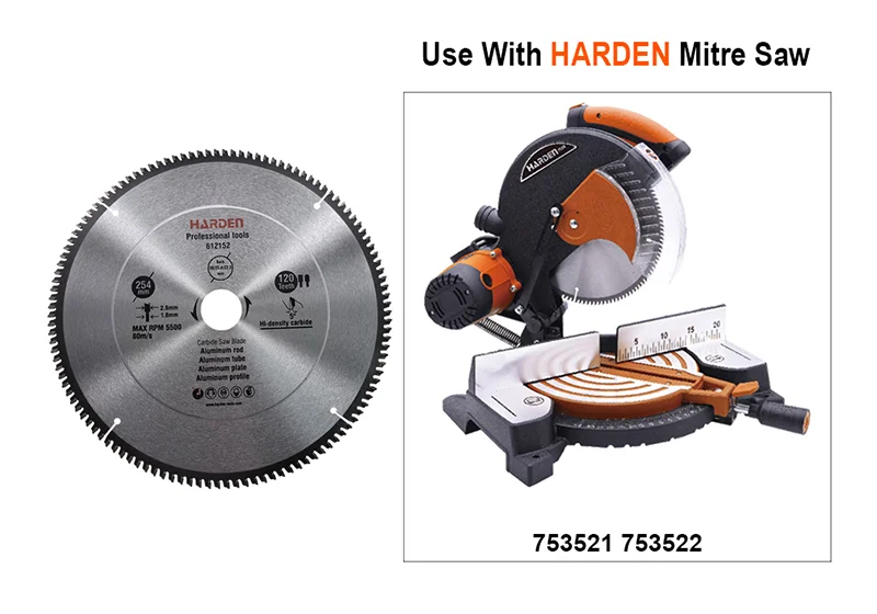 DISCO DE SIERRA PARA ALUMINIO — DISCO DE SIERRA T.C.T PARA ALUMINIO 120 DIENTES 12" (305mm) - HARDEN