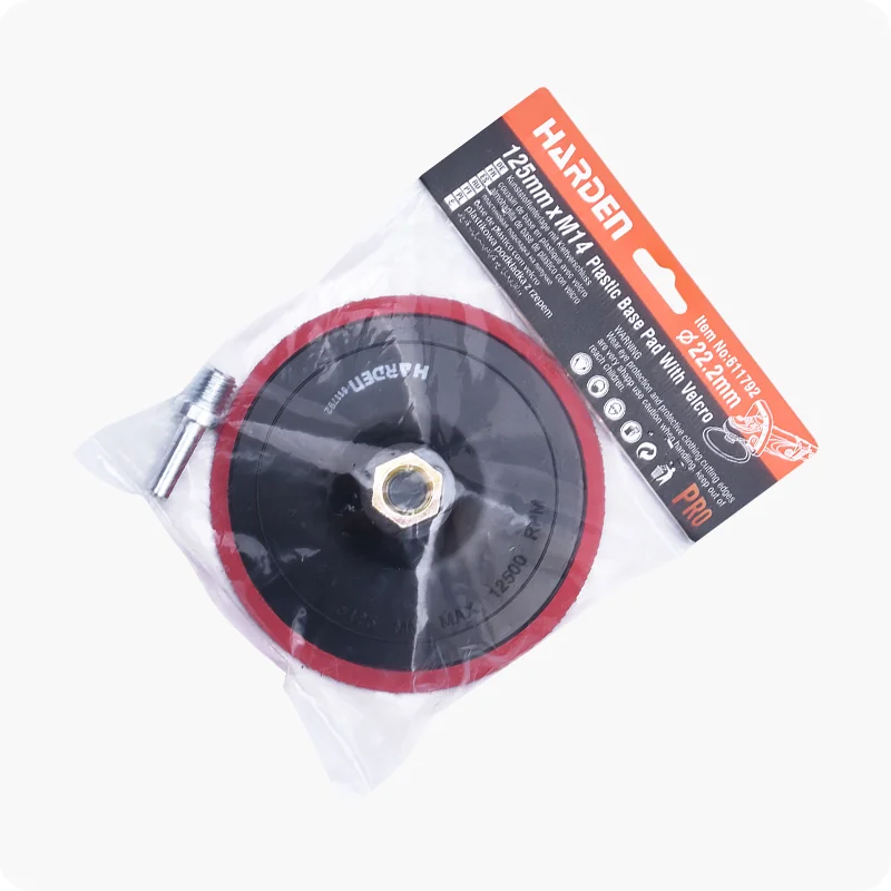BASE PARA LIJA — DISCO SOPORTE CON VELCRO PARA LIJA CIRCULAR 100mm (4") - HARDEN