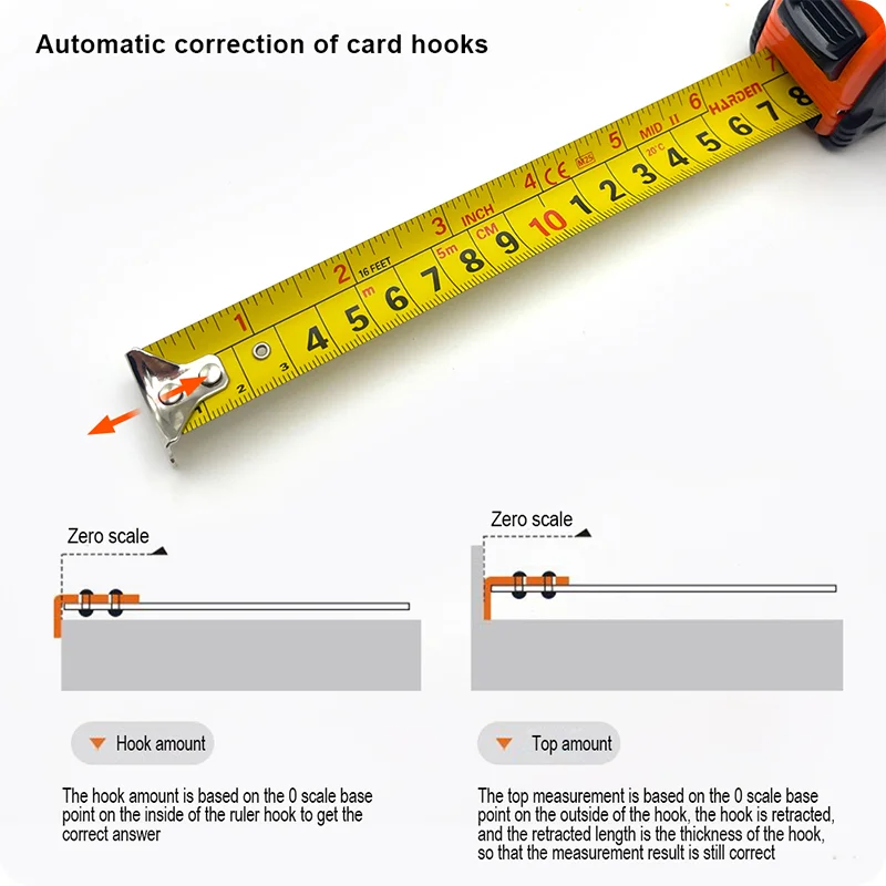 CINTAS METRICAS PLASTICAS — CINTA METRICA Y PULGADAS CARCASA ABS 3M x 16mm - HARDEN