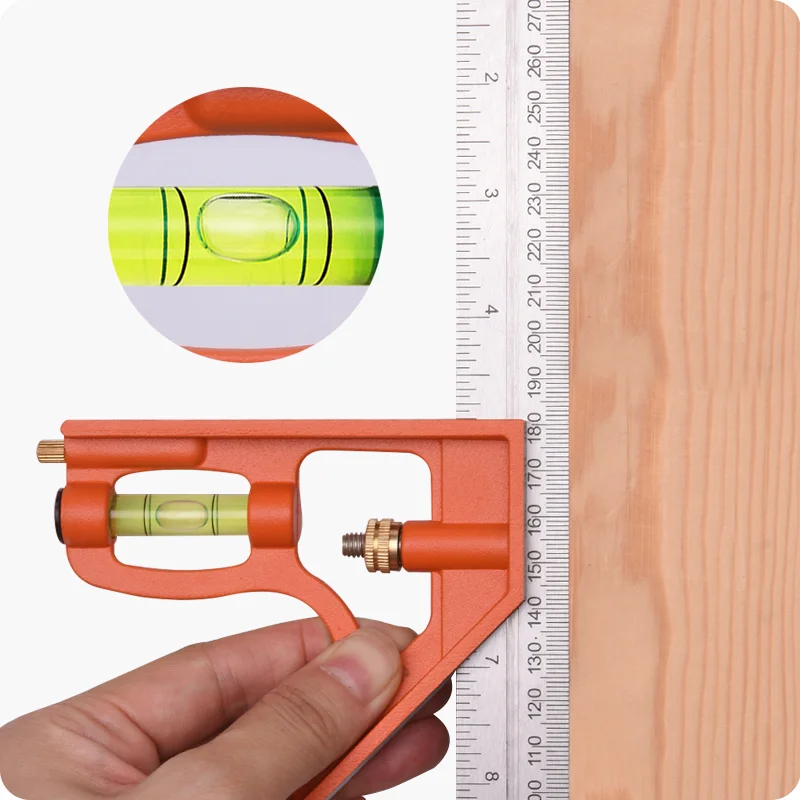 ESCUADRA ESTÁNDAR — ESCUADRA ANGULAR DE ACERO INOXIDABLE CON MANGO DE ALUMINIO 300mm (12") - HARDEN