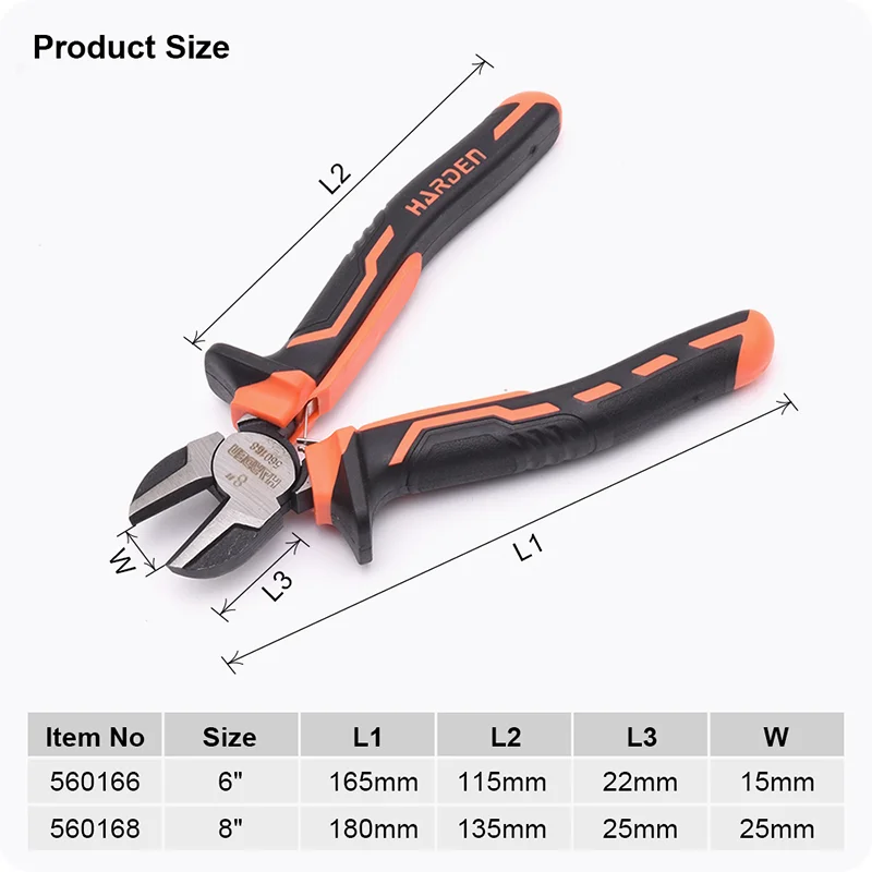 ALICATE DE CORTE DIAGONAL — ALICATE DE CORTE DIAGONAL 6" - HARDEN