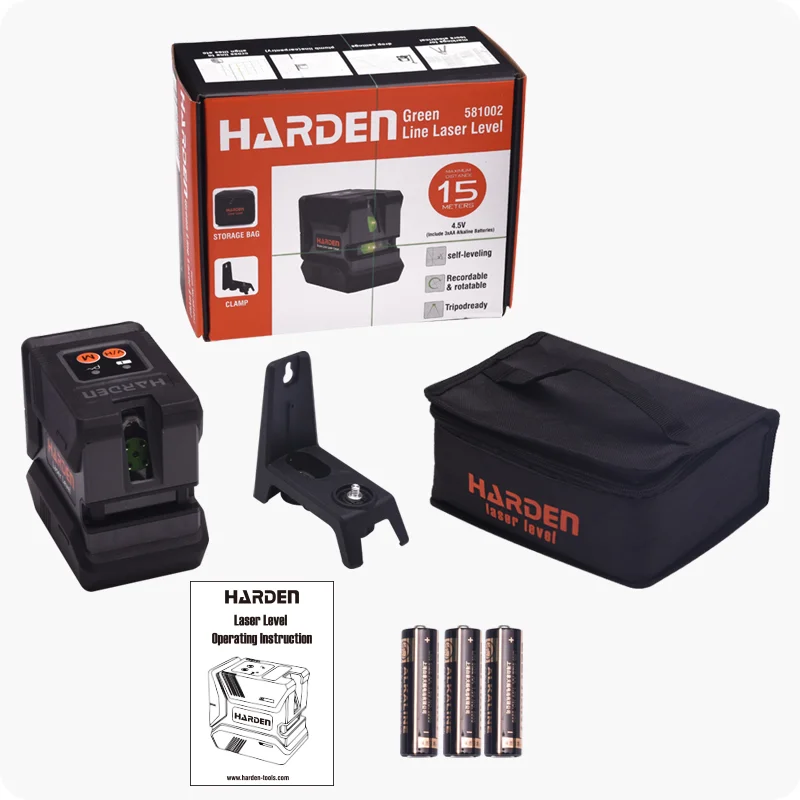 NIVEL LASER — NIVEL DE LINEA LASER VERDE - HARDEN