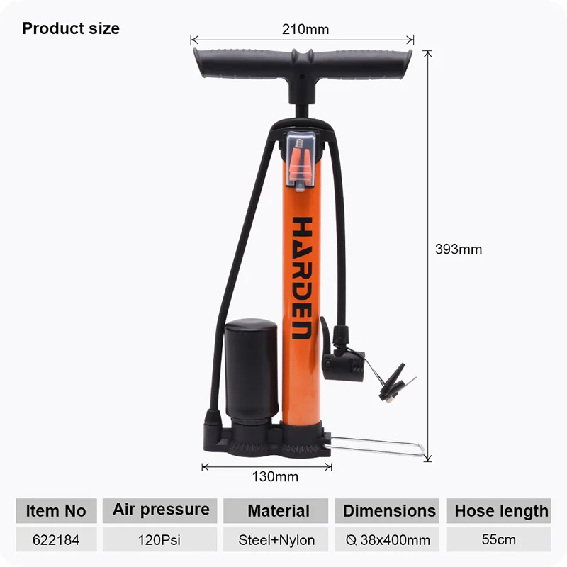 BOMBA DE AIRE PARA INFLAR Ø38x400mm DE ALTA PRESION DE — BOMBA DE AIRE PARA INFLAR Ø38x400mm DE ALTA PRESION DE 120 PSI