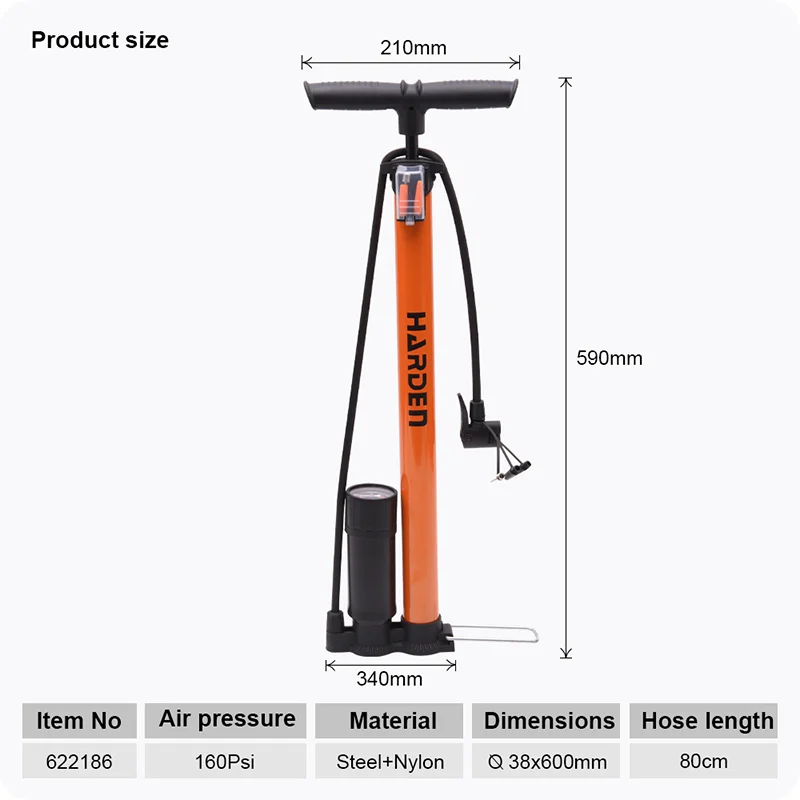 BOMBA DE AIRE PARA INFLAR Ø38x600mm DE ALTA PRESION DE — BOMBA DE AIRE PARA INFLAR Ø38x600mm DE ALTA PRESION DE 160 PSI