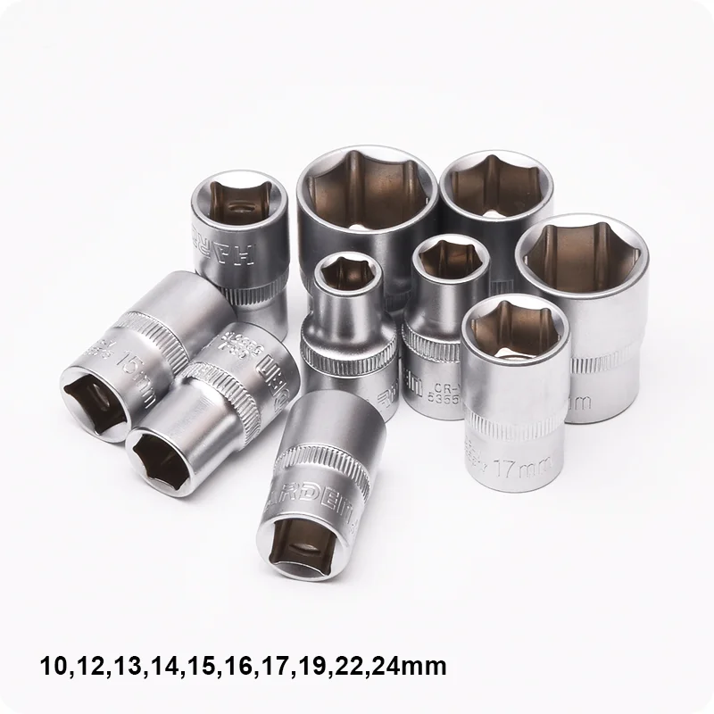 JUEGO DE DADOS 1/2 CORTO 6PTS — JUEGO DE DADOS (SOCKET) CON RATCHET Y EXTENSION 12PZS 1/2" - HARDEN