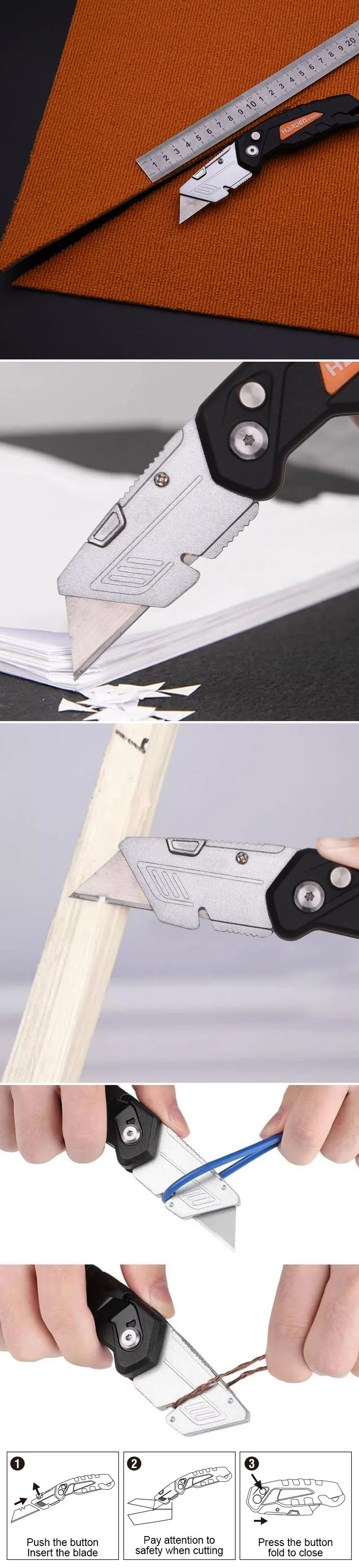 EXACTO PLEGABLE — EXACTO PLEGABLE DE ALUMINIO 165mm - HARDEN