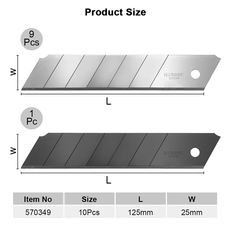 CUCHILLAS PARA EXACTO 18MM — HOJILLAS PARA EXACTO 18x100mm CAJA DE 10 - HARDEN