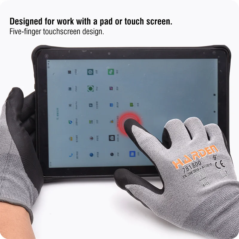 GUANTES DE NITRILO — GUANTE DE NITRILO P/ PANTALLA TACTIL 9" (PAR) - HARDEN