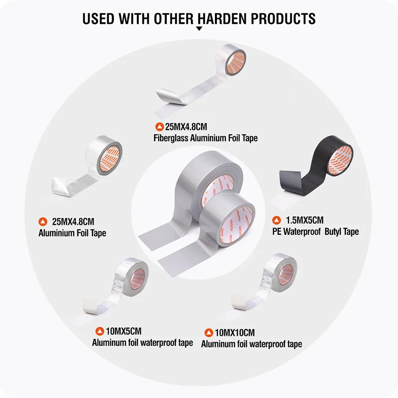 TAPE PARA DUCTO — CINTA ADHESIVA PARA DUCTO 0.16mm -20°C a 80°C 4.8CM X 10M - HARDEN