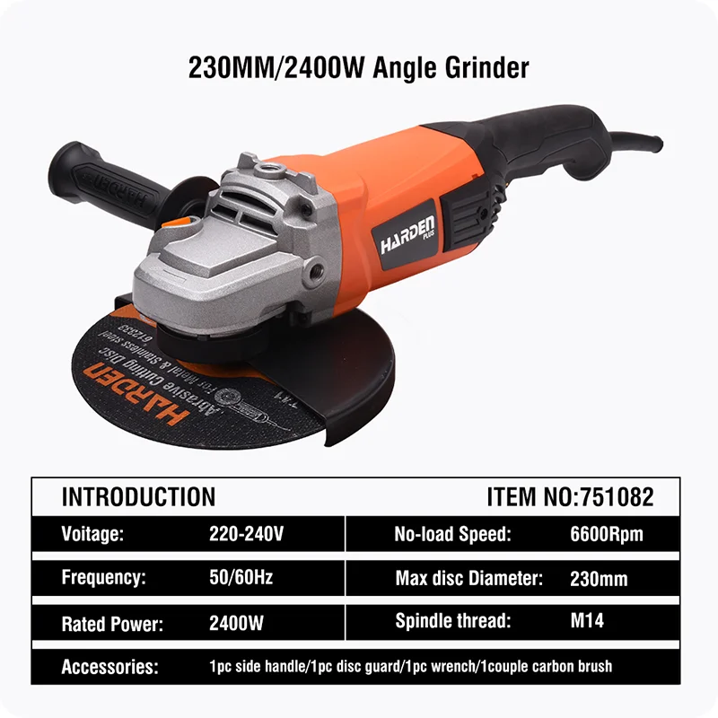FLEXIBLE DE 9" — ESMERILADORA ANGULAR (FLEXIBLE) 9" 2.200W 8.500RPM - HARDEN