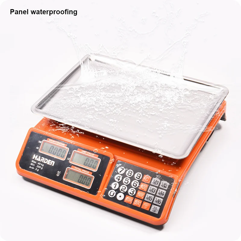 BASCULA ELECTRONICAS — BALANZA ELECTRONICA P/ PRECIOS 40KG (88LB) BANDEJA INOX410 340x240mm - HARDEN