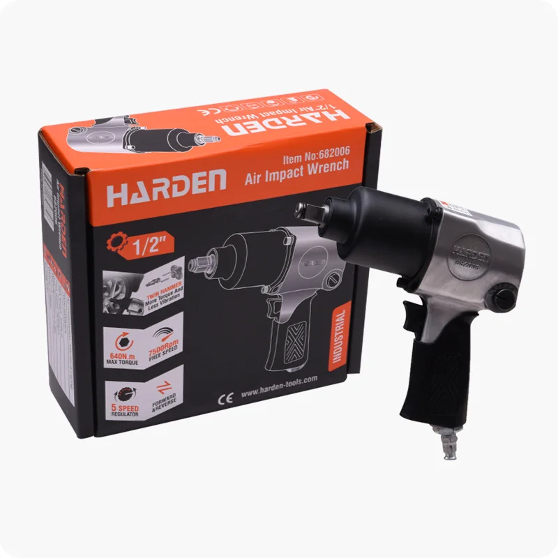 PISTOLA DE IMPACTO NEUMATICA — PISTOLA DE IMPACTO NEUMATICA 1/2" 640Nm (475 FT/LB) - HARDEN