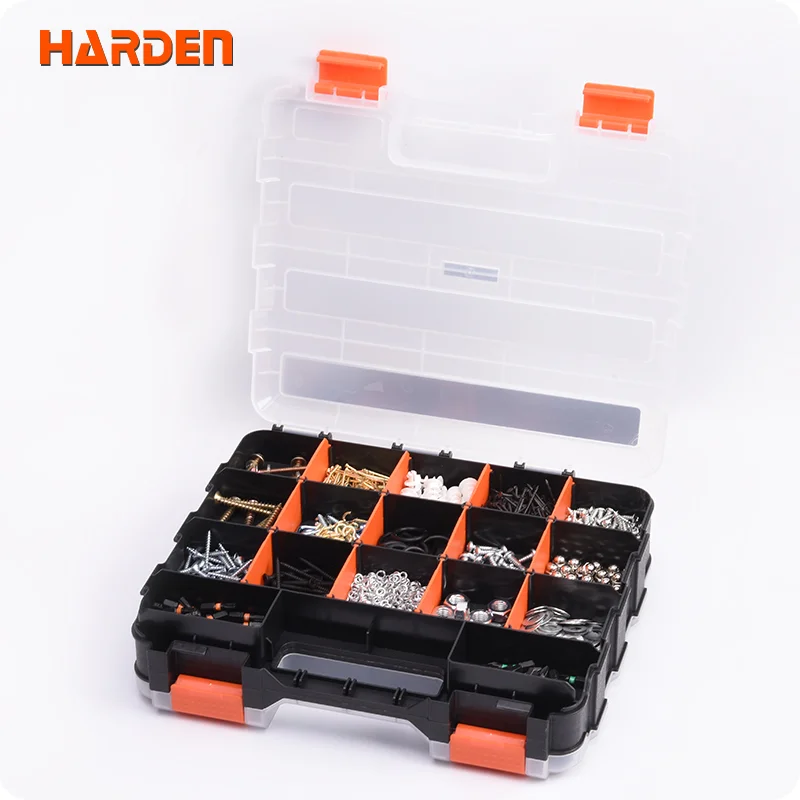 CAJA ORGANIZADORA PLASTICA MULTIPLES COMPARTIMIENTOS — CAJA ORGANIZADORA PLASTICA DOBLE CARA 34 COMPARTIMIENTOS 320mm X 270mm X 83mm - HARDEN