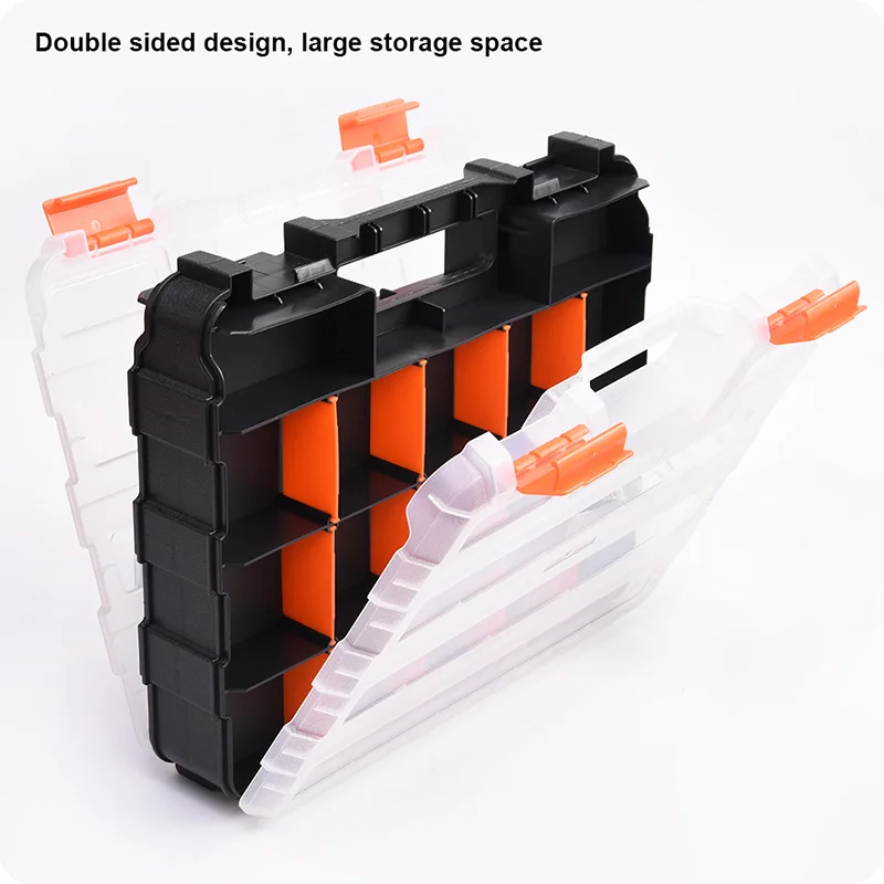 CAJA ORGANIZADORA PLASTICA MULTIPLES COMPARTIMIENTOS — CAJA ORGANIZADORA PLASTICA DOBLE CARA 34 COMPARTIMIENTOS 320mm X 270mm X 83mm - HARDEN