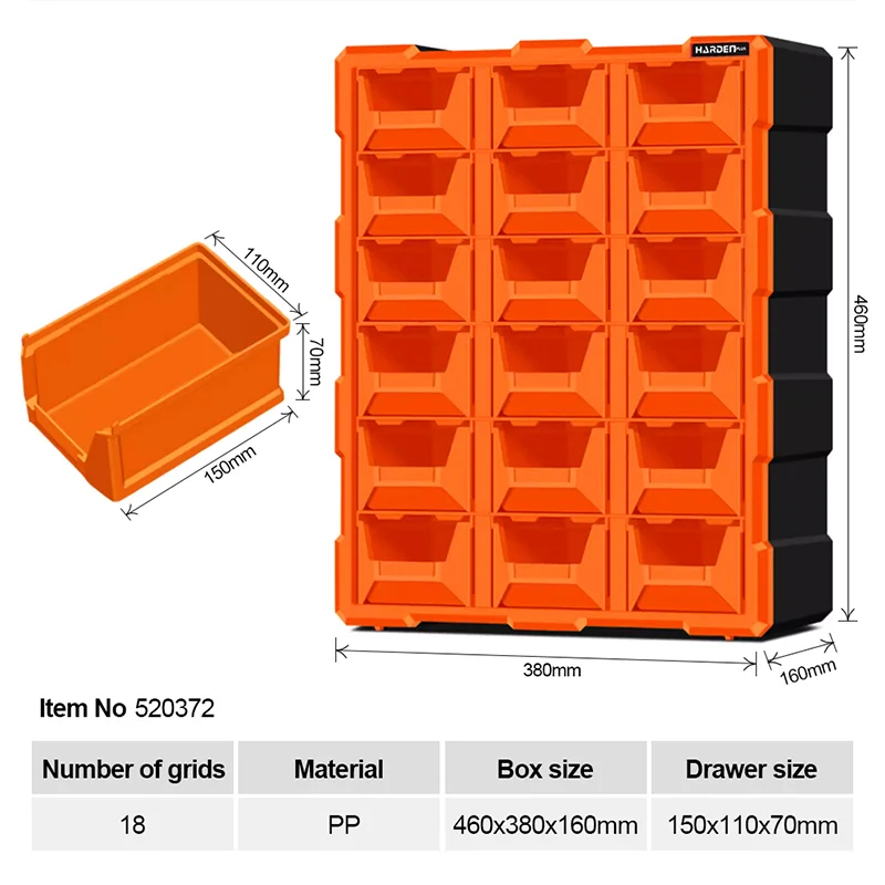 ORGANIZADORES PLASTICOS MODULARES — ORGANIZADOR PLASTICO MODULAR TIPO TORRE 18 GAVETAS - HARDEN