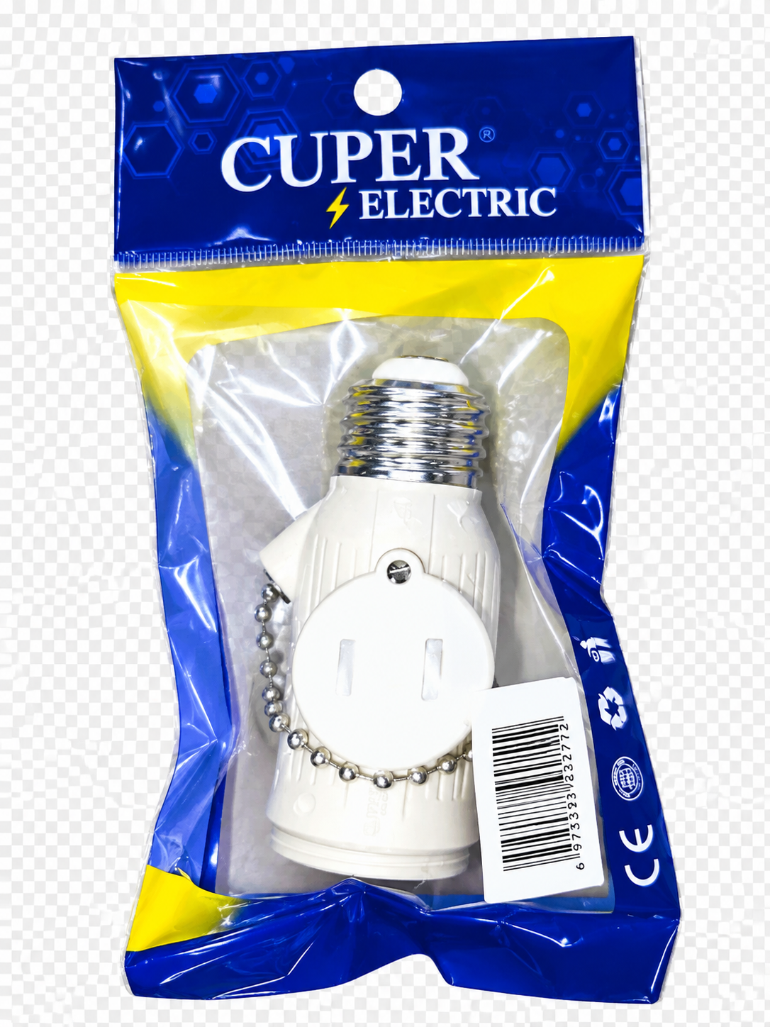 ADAPTADOR PORTA LAMPARA — BASE E27 · CINCADO AMARILLO